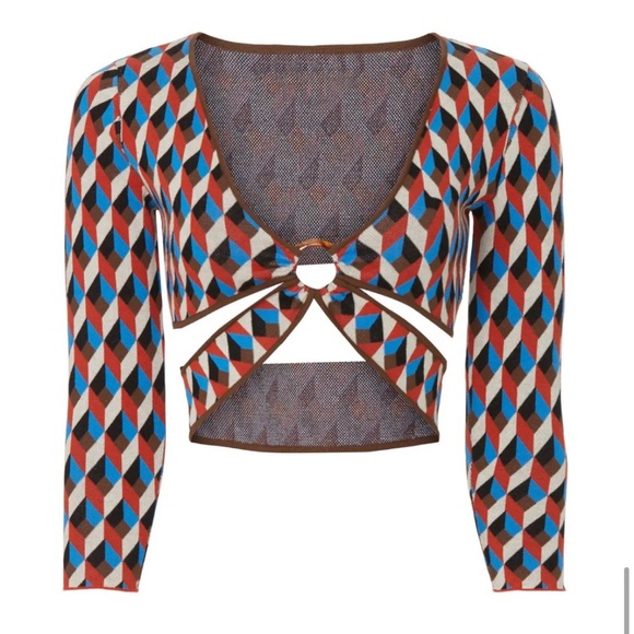 Ronny Kobo Geometric Knit Crop Top - Picture 5 of 8